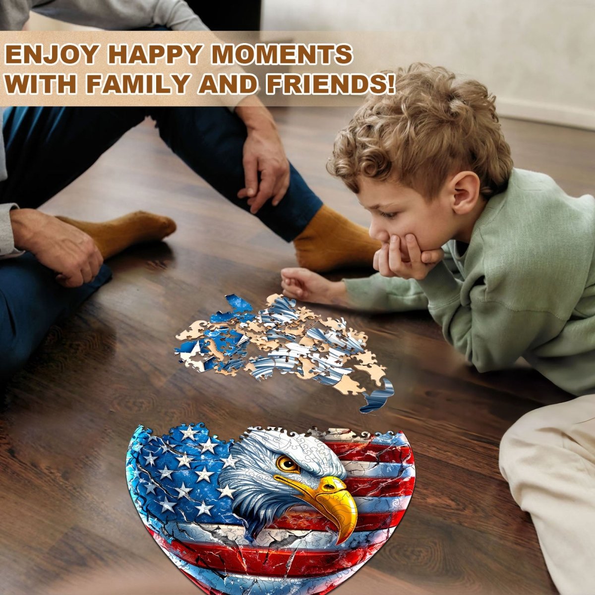 Patriotic Eagle - 1 Wooden Jigsaw Puzzle - KAAYEE Puzzle