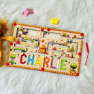Personalized Baby Name Wooden Magnetic Maze Puzzle with Forest Theme - KAAYEE Puzzle