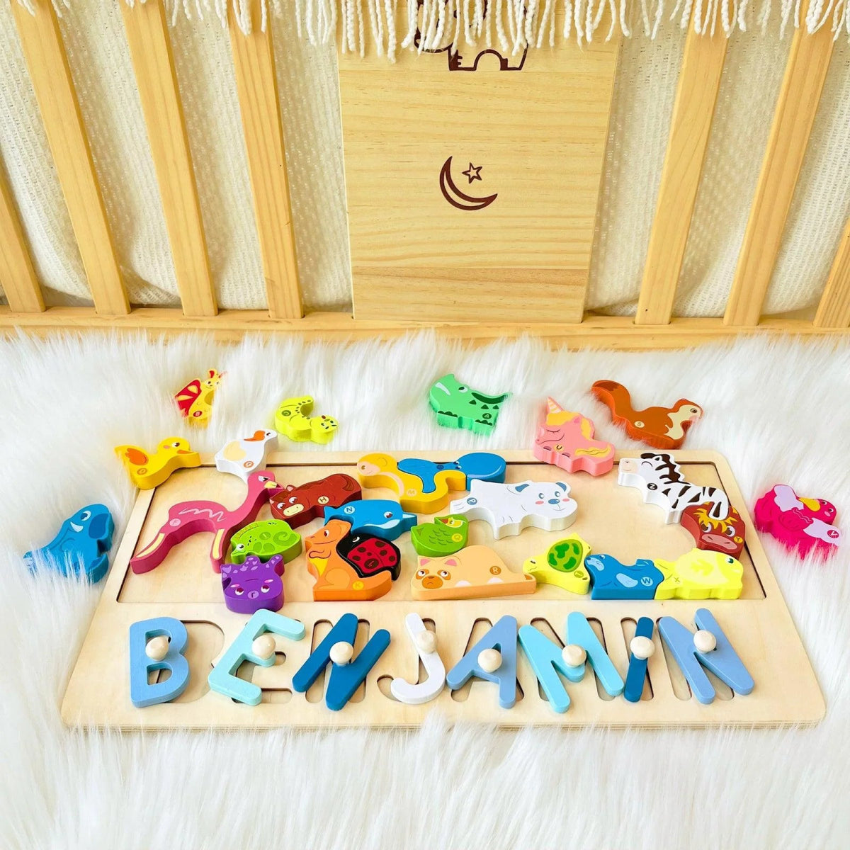 Personalized Baby Name Wooden Puzzle with Animal Puzzles - KAAYEE Puzzle