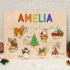 Personalized Baby Name Wooden Puzzle with Christmas Icons - KAAYEE Puzzle