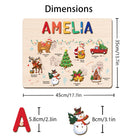 Personalized Baby Name Wooden Puzzle with Christmas Icons - KAAYEE Puzzle