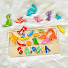 Personalized Baby Name Wooden Puzzle with Dinosaur Puzzles - KAAYEE Puzzle