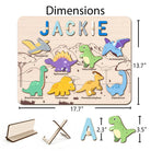Personalized Baby Name Wooden Puzzle with Dinosaurs - KAAYEE Puzzle