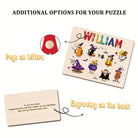 Personalized Baby Name Wooden Puzzle with Halloween Icons - KAAYEE Puzzle