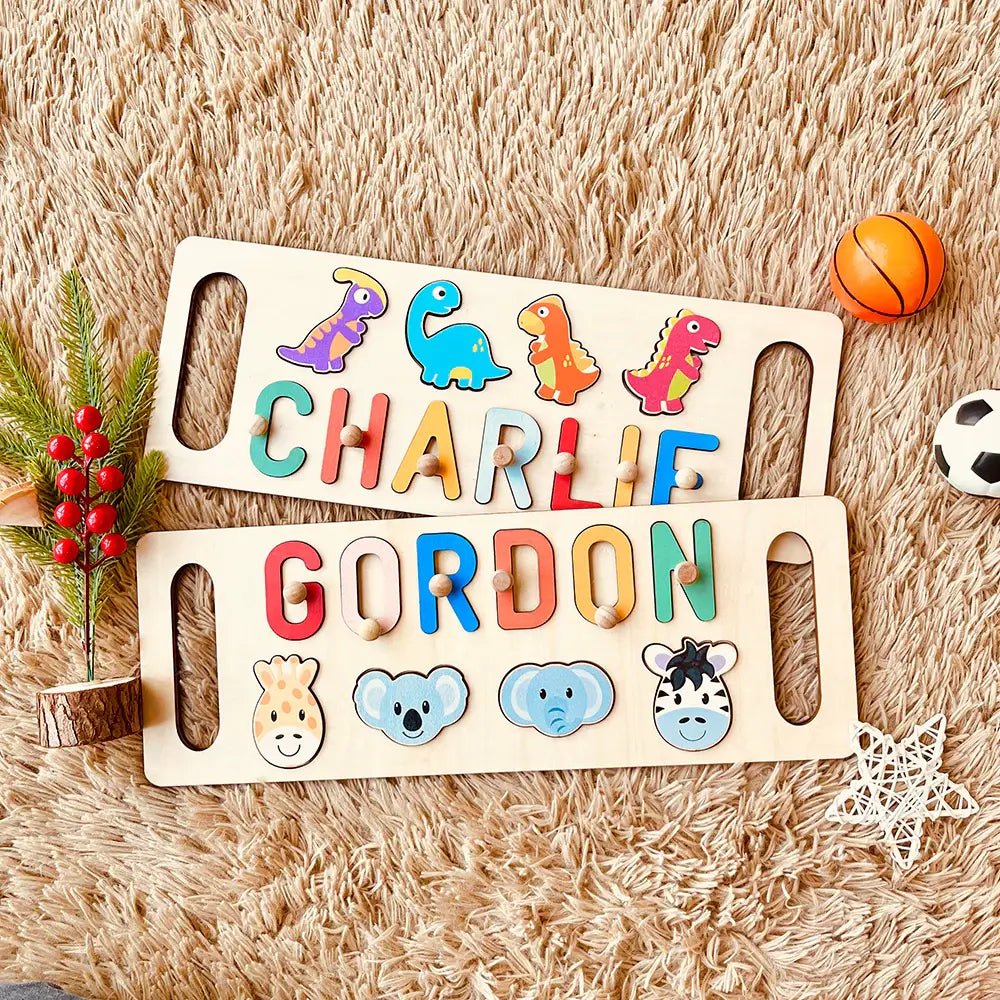 Personalized Baby Name Wooden Puzzle with Handle - KAAYEE Puzzle