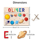 Personalized Baby Name Wooden Puzzle with Planets - KAAYEE Puzzle