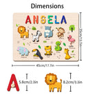 Personalized Baby Name Wooden Puzzle with Safari Animals - KAAYEE Puzzle