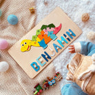 Personalized Baby Name Wooden Puzzle with Stacking Animals - KAAYEE Puzzle