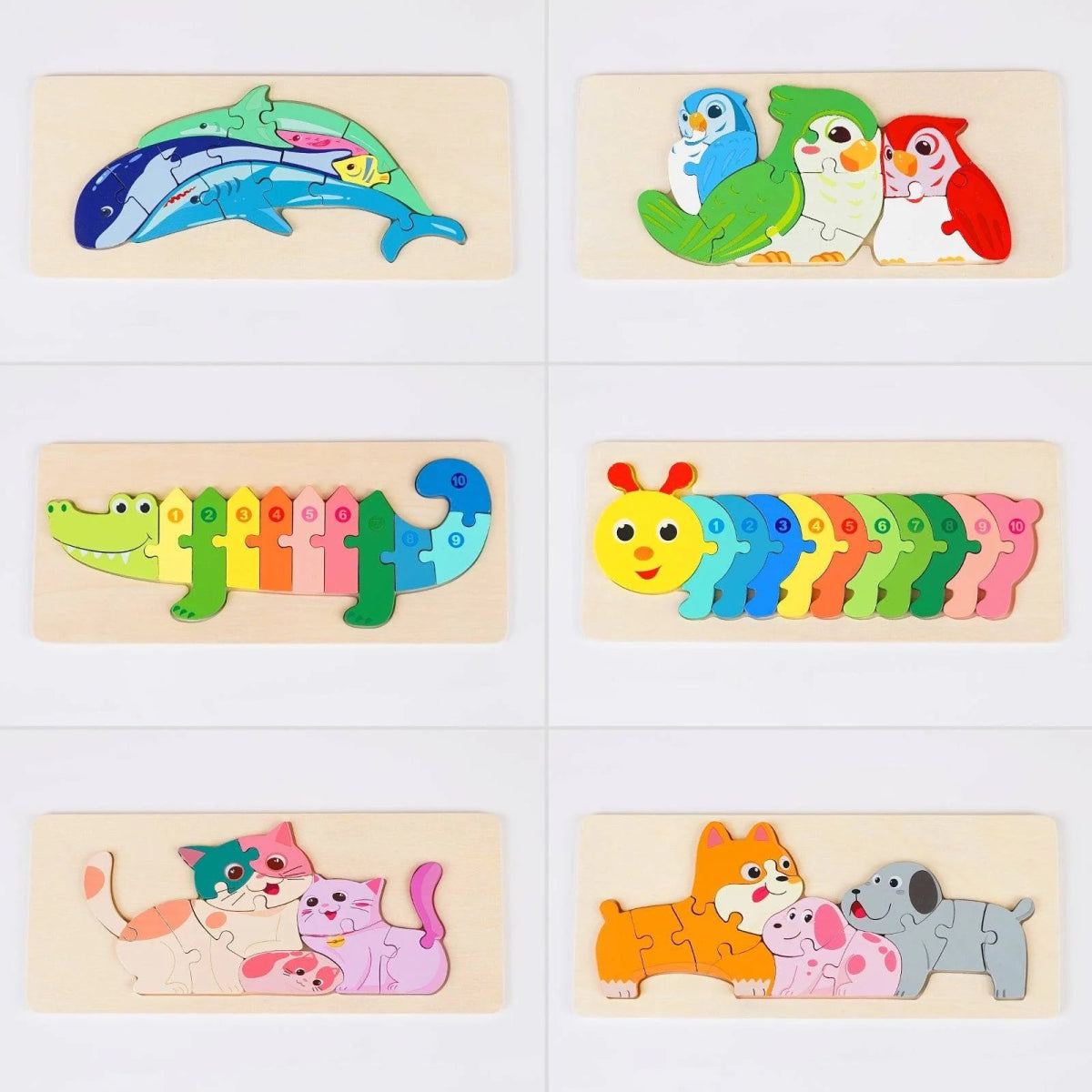 Personalized Baby Name Wooden Puzzle with Stacking Animals - KAAYEE Puzzle
