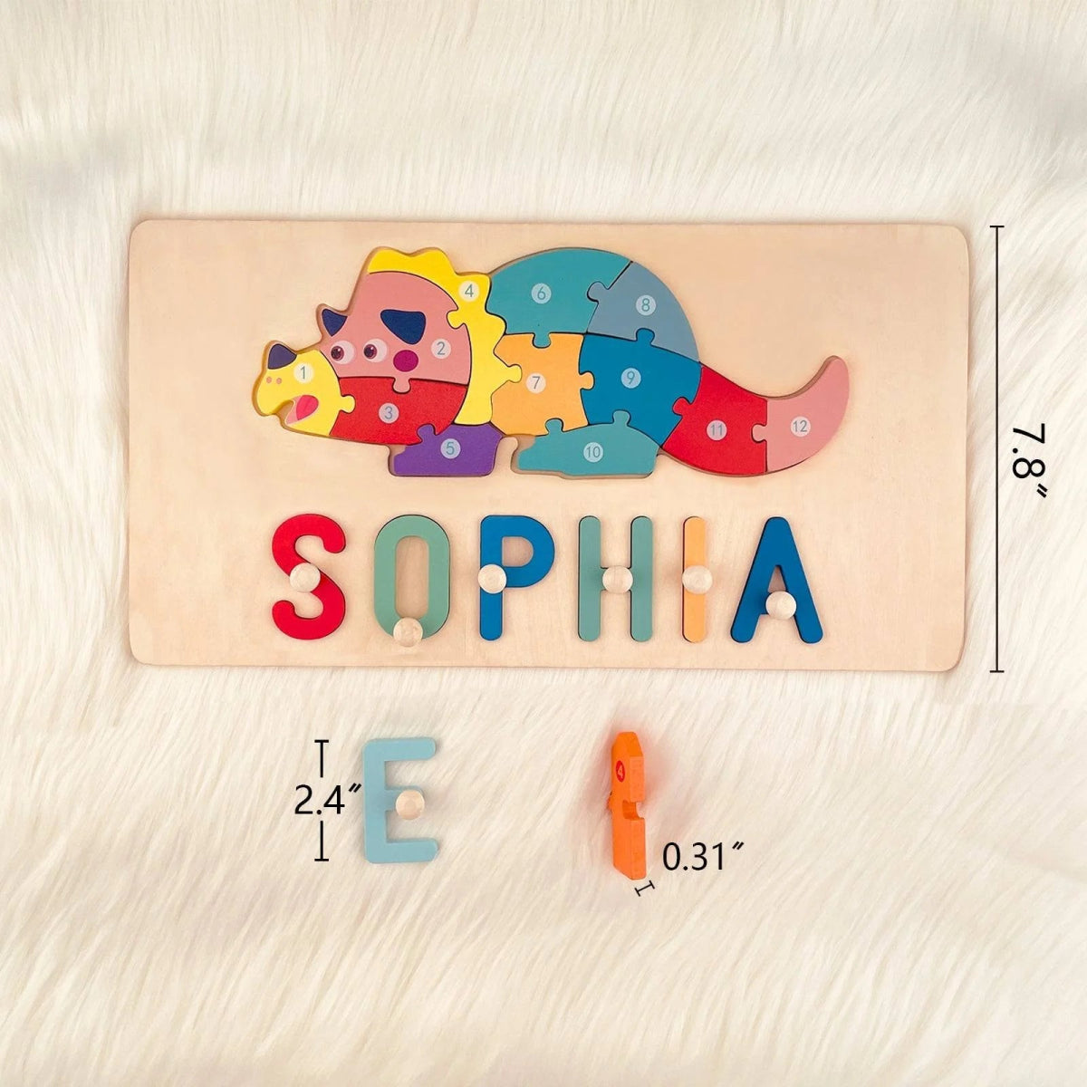 Personalized Baby Name Wooden Puzzle with Stacking Animals - KAAYEE Puzzle