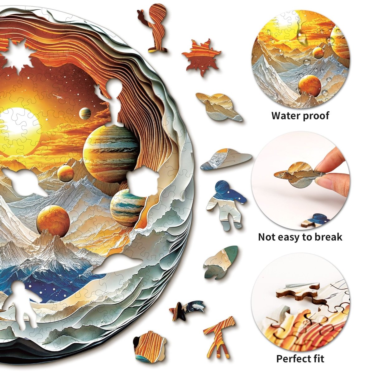 Planet Travel Wooden Jigsaw Puzzle - KAAYEE Puzzle