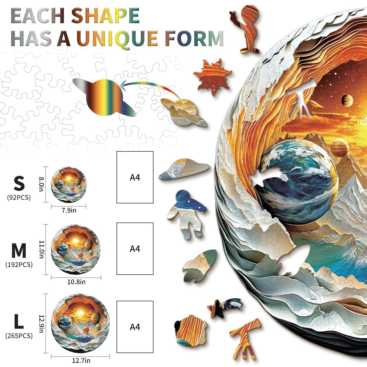 Planet Travel Wooden Jigsaw Puzzle - KAAYEE Puzzle