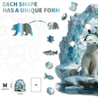 Polar bear mother and cub Wooden Jigsaw Puzzle - KAAYEE Puzzle