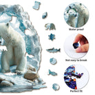 Polar bear mother and cub Wooden Jigsaw Puzzle - KAAYEE Puzzle