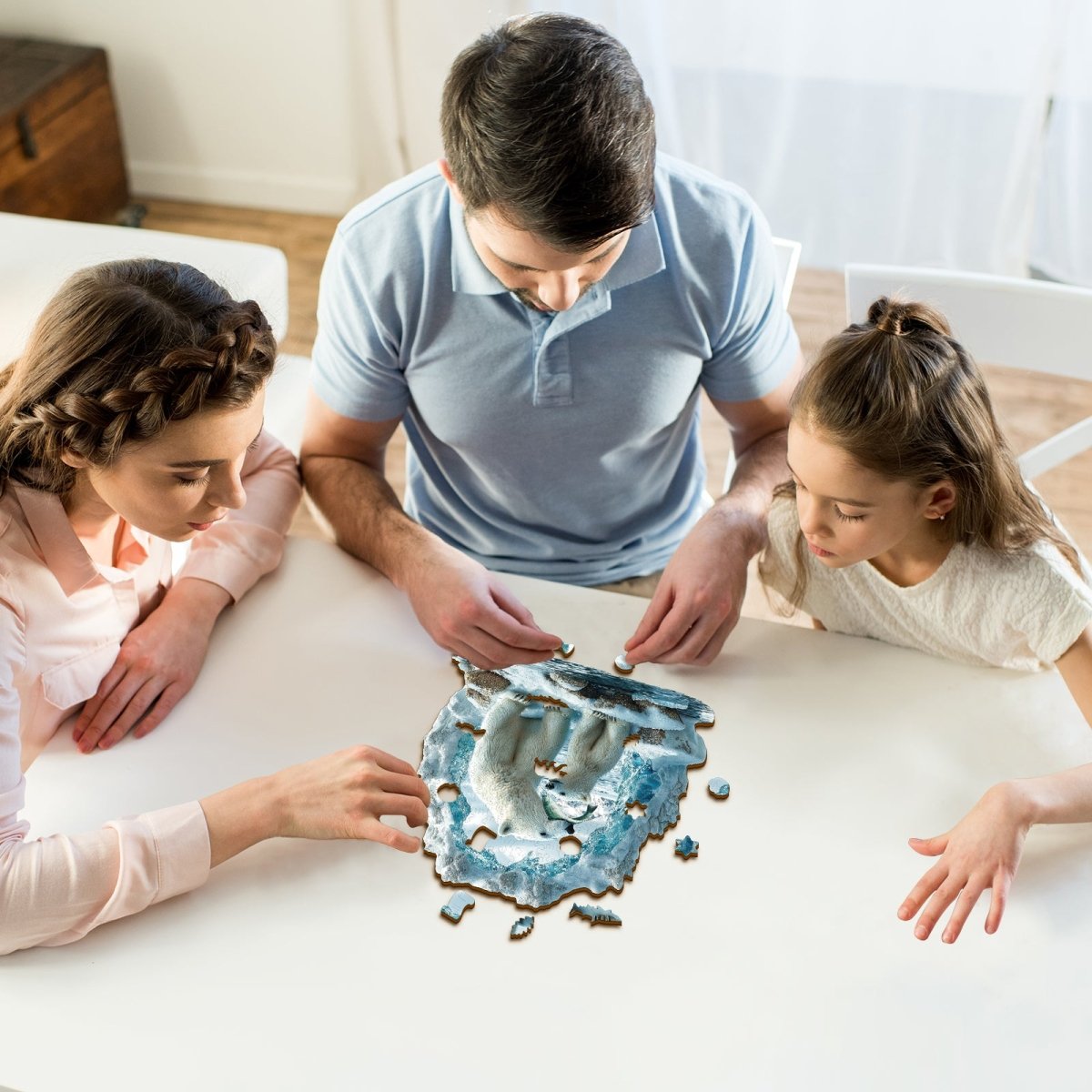 Polar bear mother and cub Wooden Jigsaw Puzzle - KAAYEE Puzzle