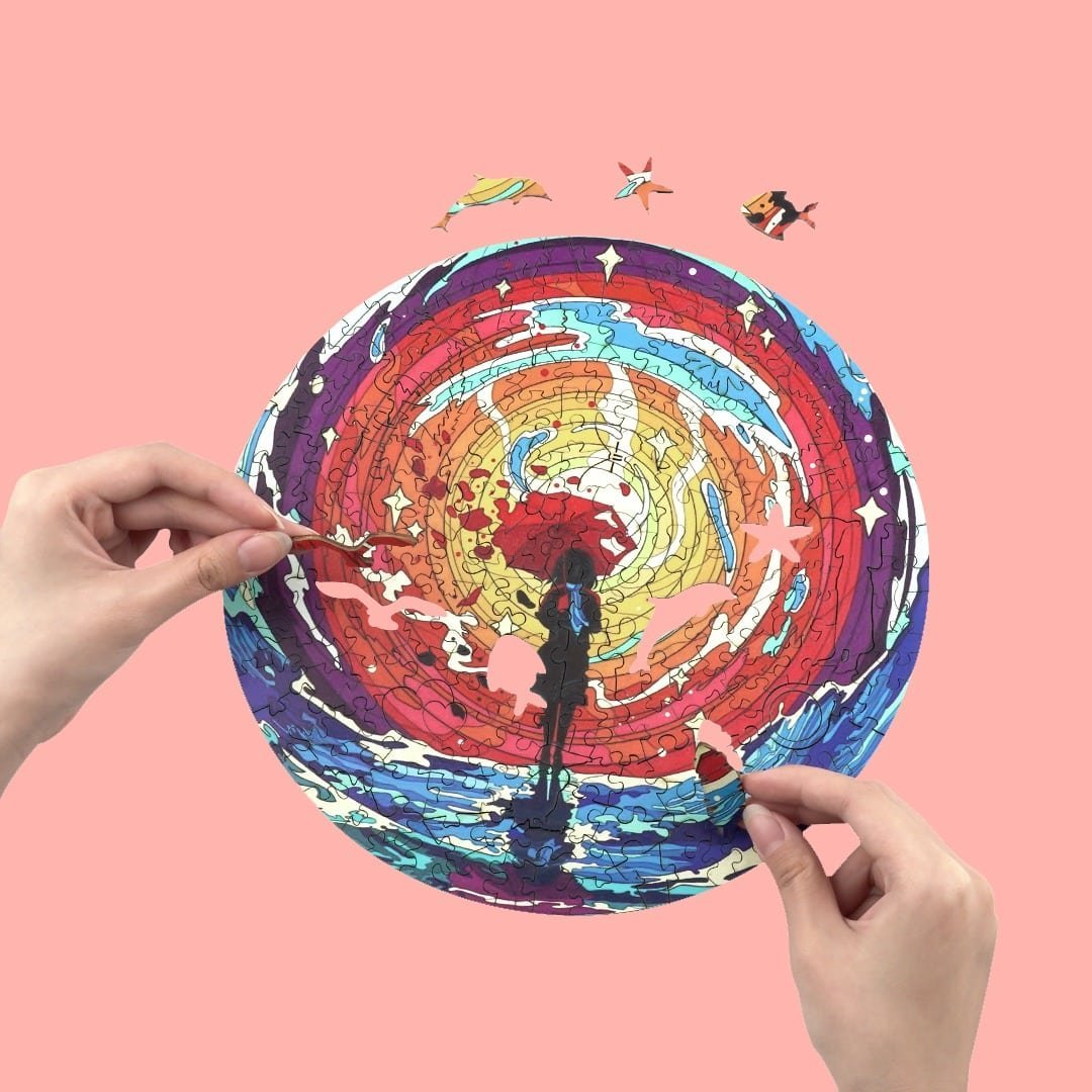 PSYCHEDELIC GIRL Wooden Jigsaw Puzzle - KAAYEE Puzzle