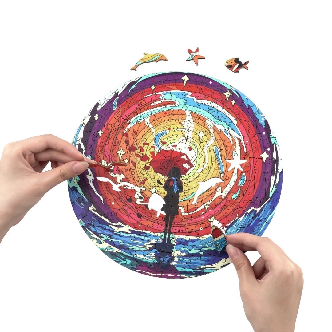 PSYCHEDELIC GIRL Wooden Jigsaw Puzzle - KAAYEE Puzzle