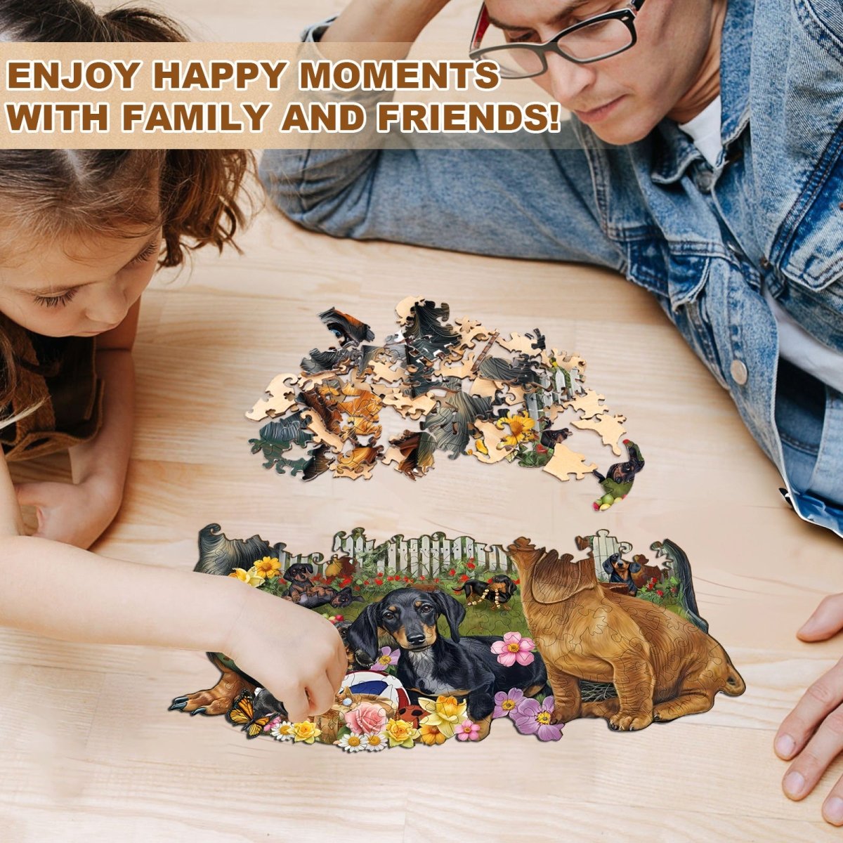 Puppy Garden Wooden Jigsaw Puzzle - KAAYEE Puzzle