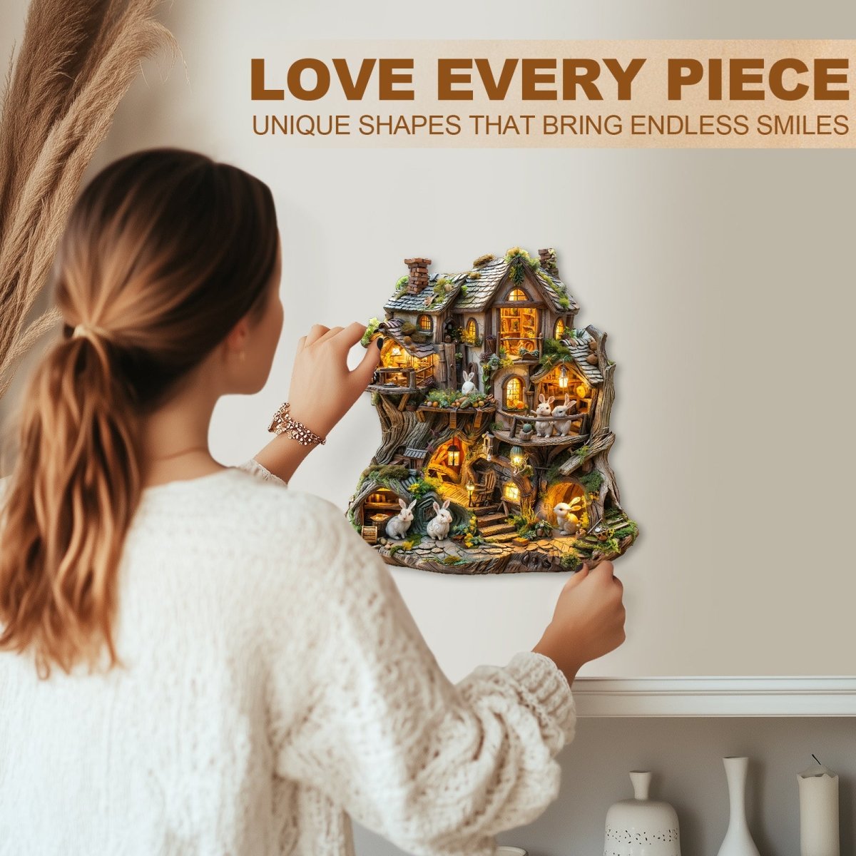 Rabbit’s Tree House Wooden Jigsaw Puzzle - KAAYEE Puzzle