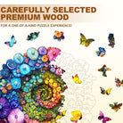 Rainbow vortex mushrooms Wooden Jigsaw Puzzle - KAAYEE Puzzle