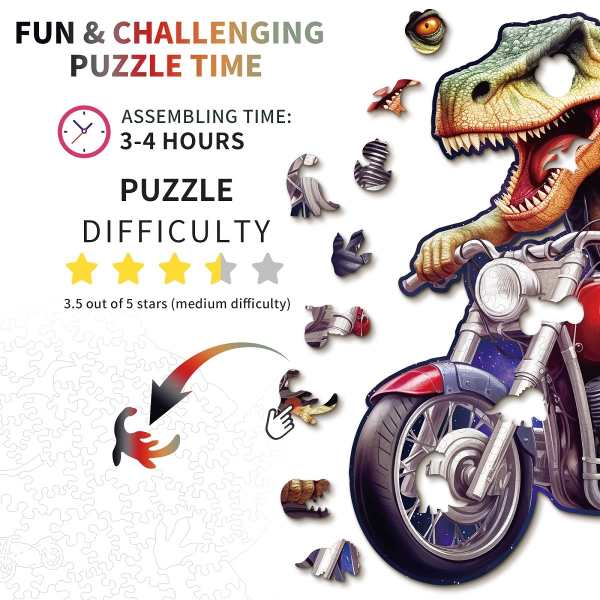 Raptor Riders Wooden Jigsaw Puzzle - KAAYEE Puzzle