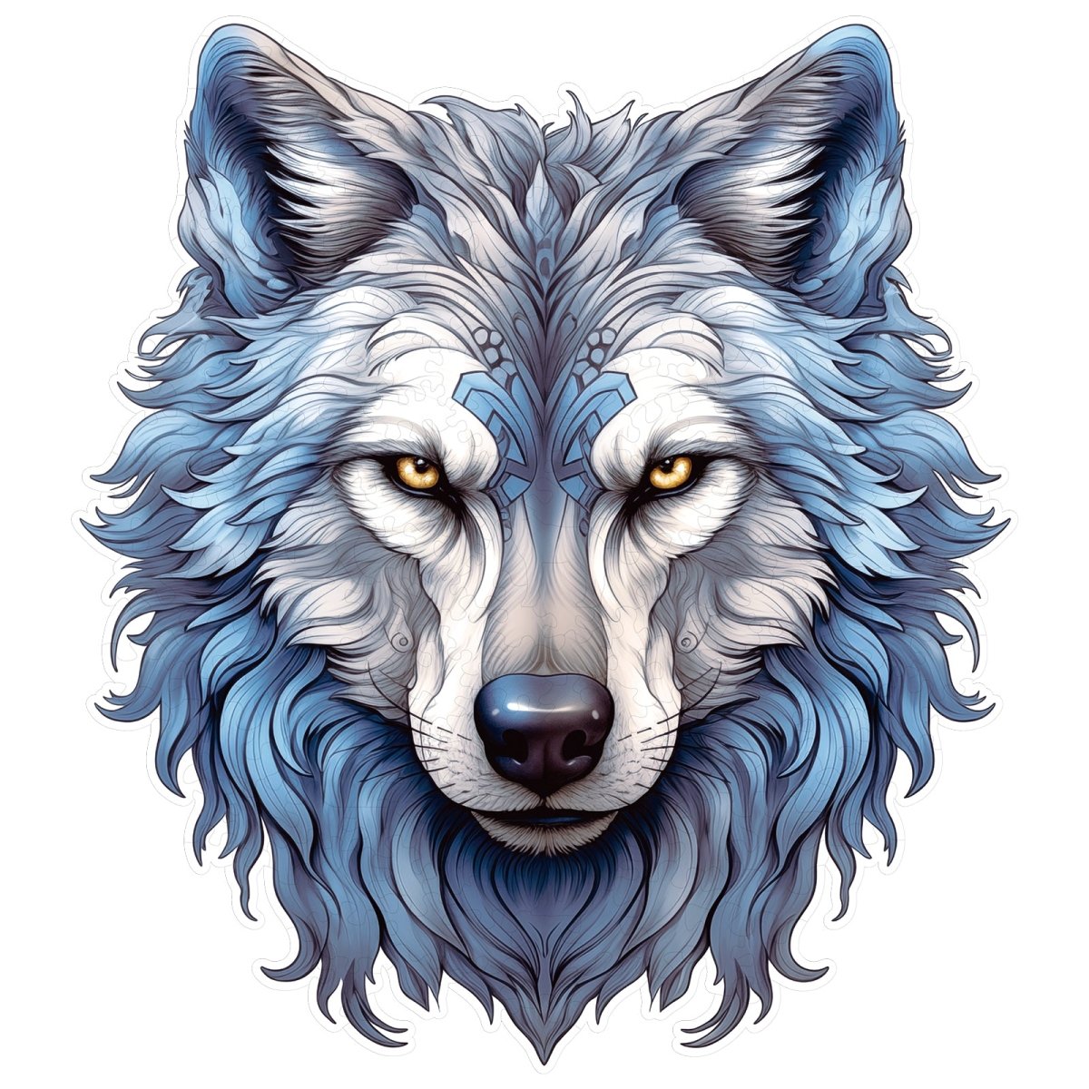 Resolute Snow Wolf Wooden Jigsaw Puzzle - KAAYEE Puzzle