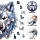 Resolute Snow Wolf Wooden Jigsaw Puzzle - KAAYEE Puzzle
