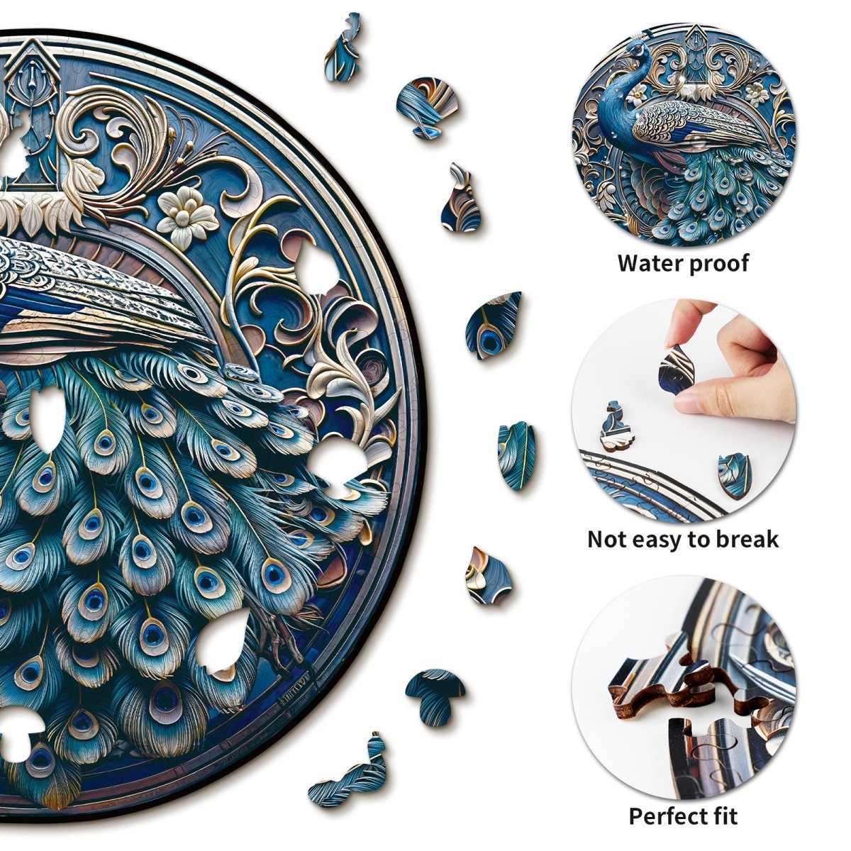 Retro Beautiful Peacock Wooden Jigsaw Puzzle - KAAYEE Puzzle