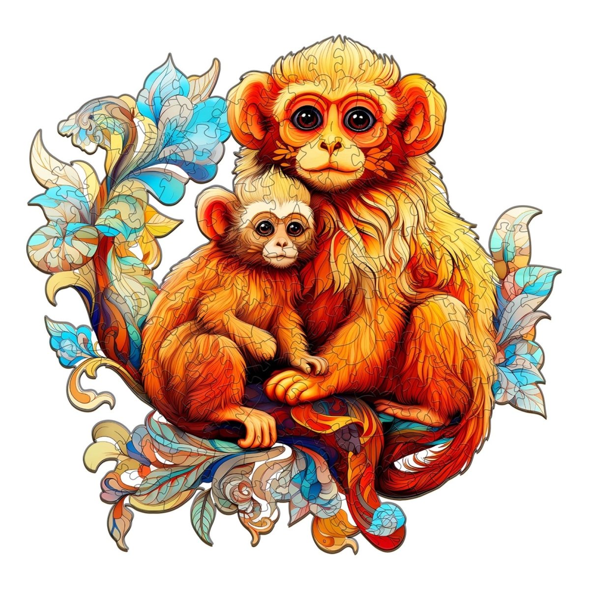 Rhinopithecus Family Wooden Jigsaw Puzzle - KAAYEE Puzzle