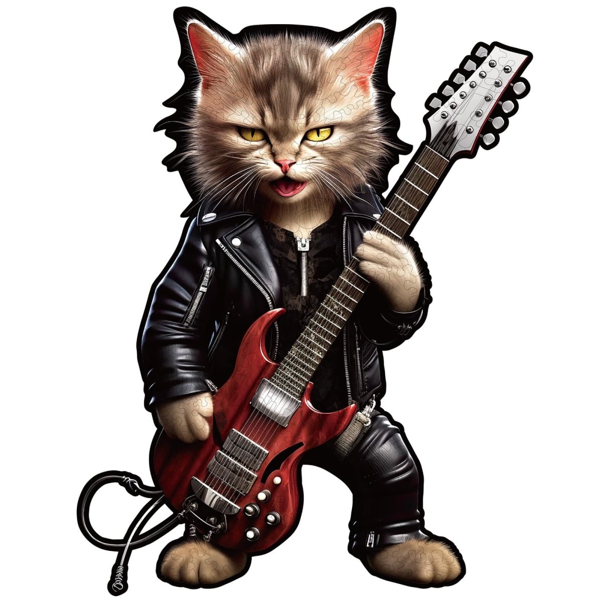 Rock Cat Wooden Jigsaw Puzzle - KAAYEE Puzzle