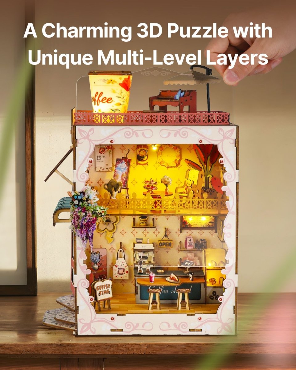 Romantic Coffee Shop Book Nook Kit - KAAYEE Puzzle