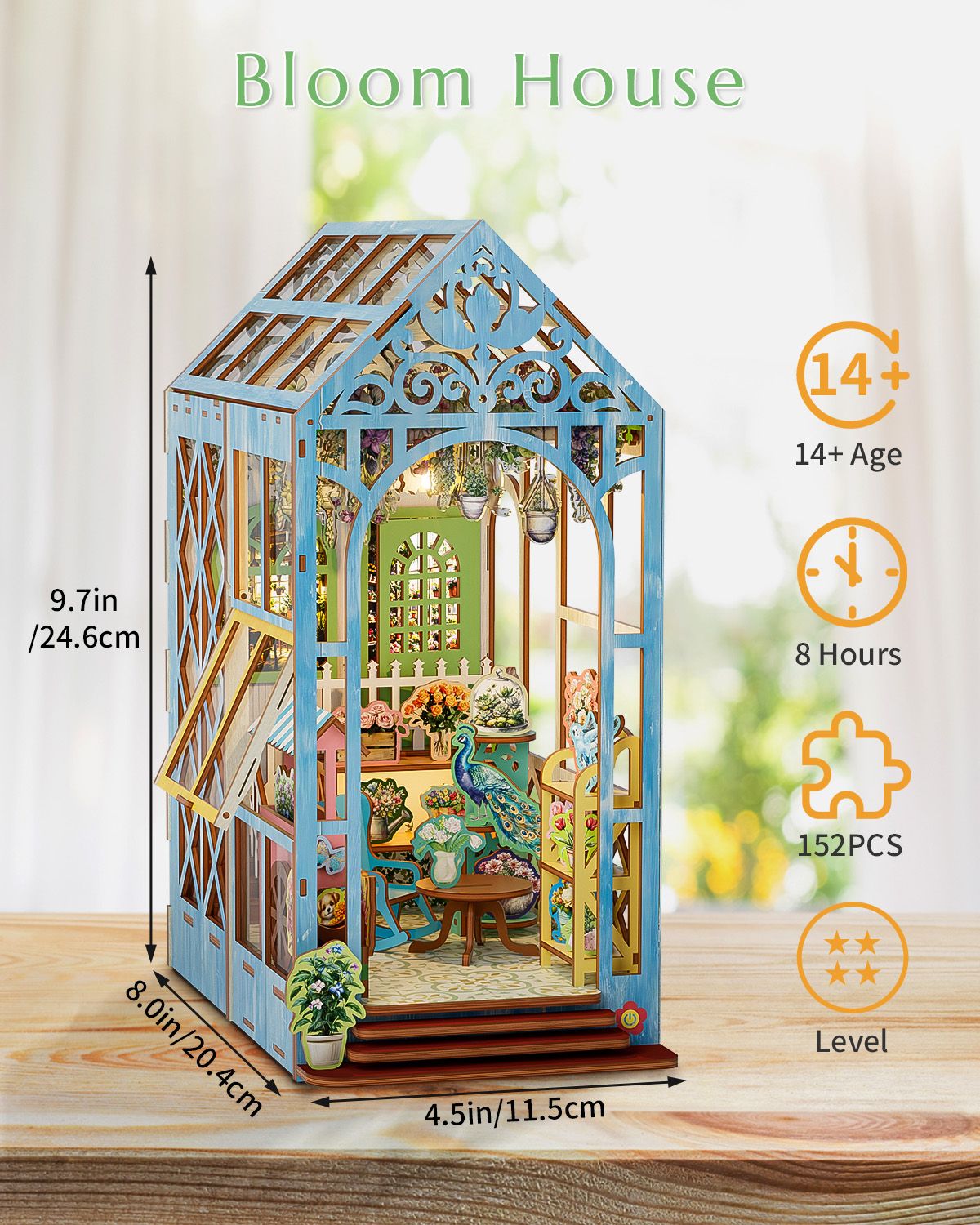 DIY Book Nook Kit,3D Wooden Puzzle
