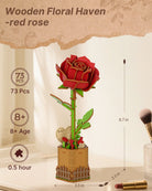 Rose DIY Wooden Flower - KAAYEE Puzzle