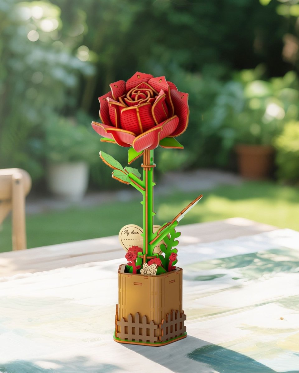 Rose DIY Wooden Flower - KAAYEE Puzzle