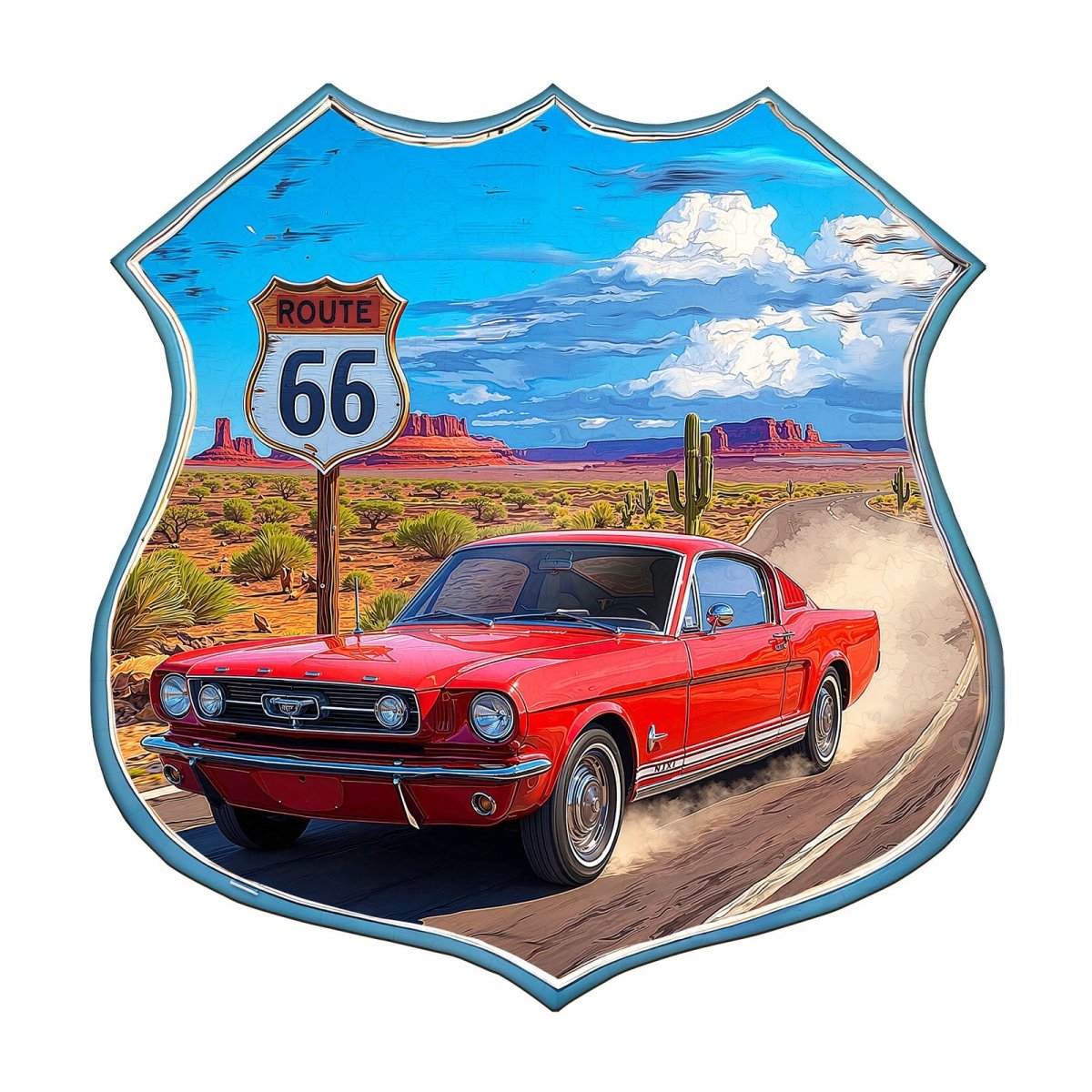 Route 66 Wooden Jigsaw Puzzle - KAAYEE Puzzle