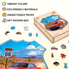 Route 66 Wooden Jigsaw Puzzle - KAAYEE Puzzle