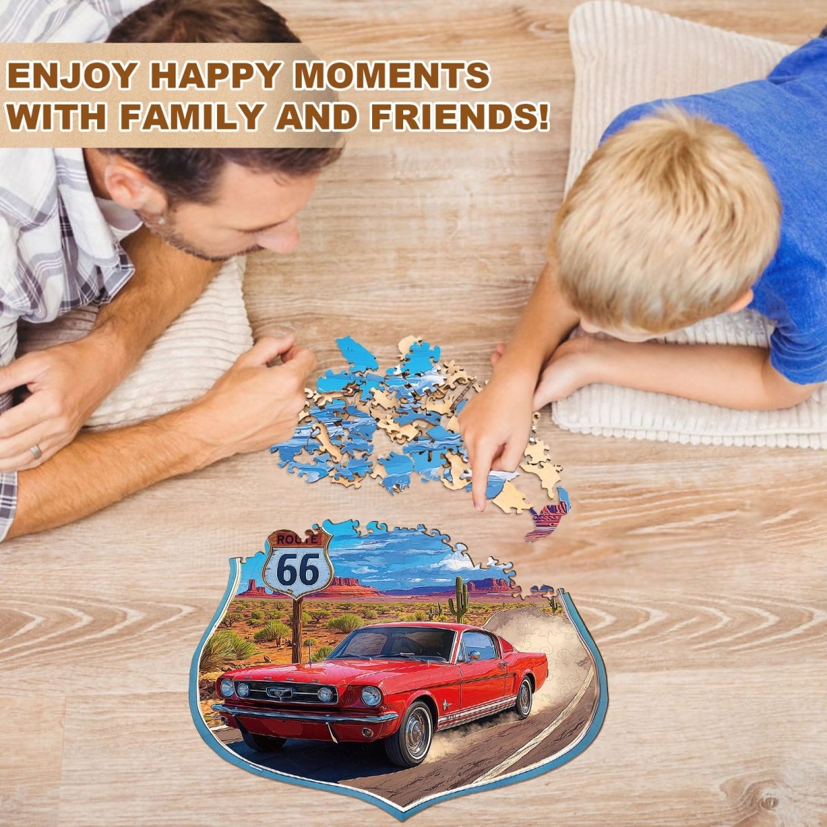 Route 66 Wooden Jigsaw Puzzle - KAAYEE Puzzle