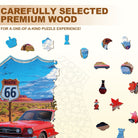Route 66 Wooden Jigsaw Puzzle - KAAYEE Puzzle