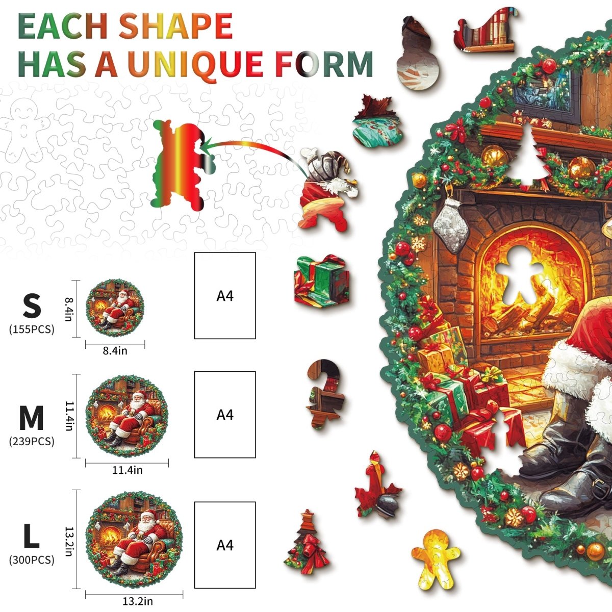 Santa Claus Wooden Jigsaw Puzzle - KAAYEE Puzzle