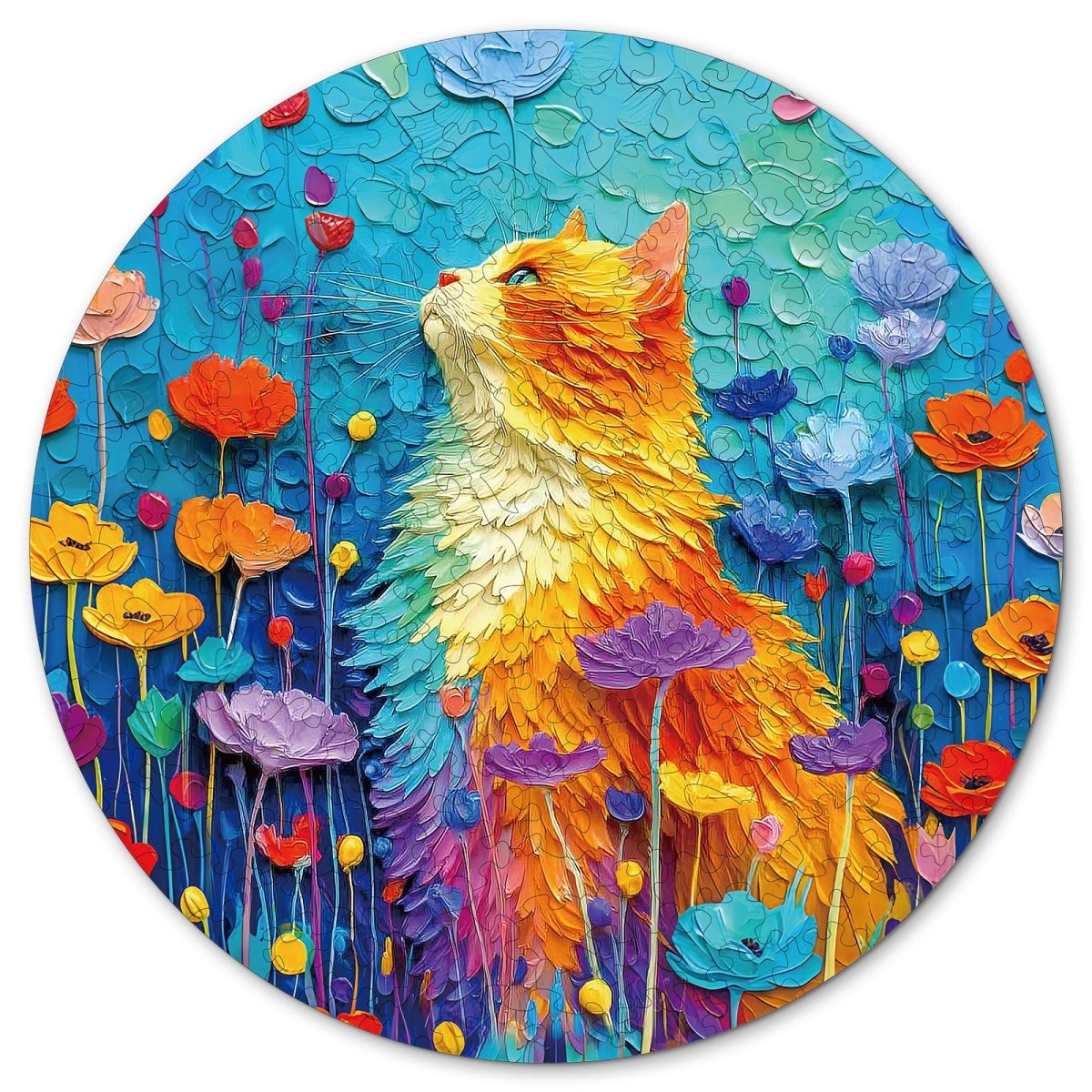 Scratching Cat Wooden Jigsaw Puzzle - KAAYEE Puzzle