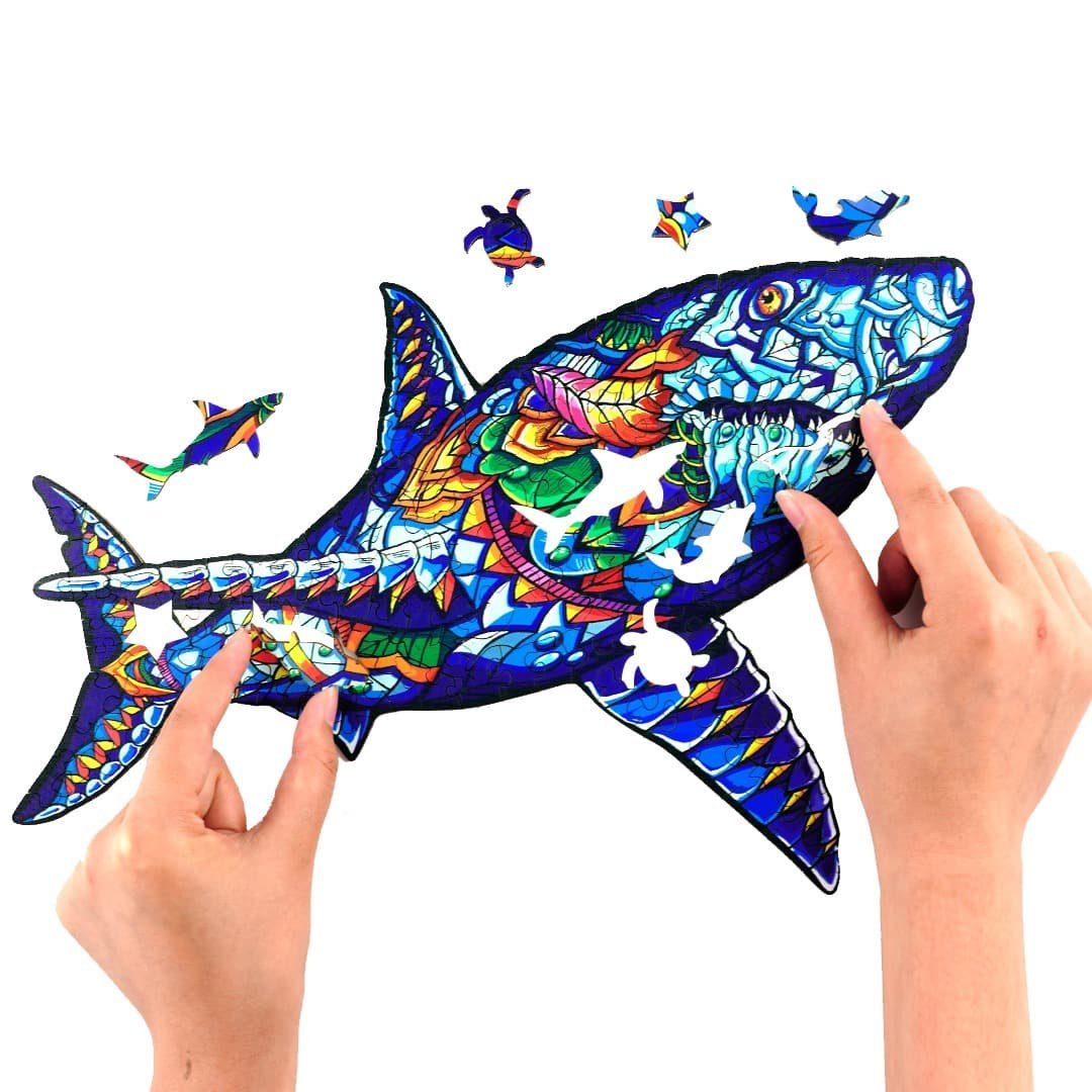 SHAKE SHARK Wooden Jigsaw Puzzle - KAAYEE Puzzle