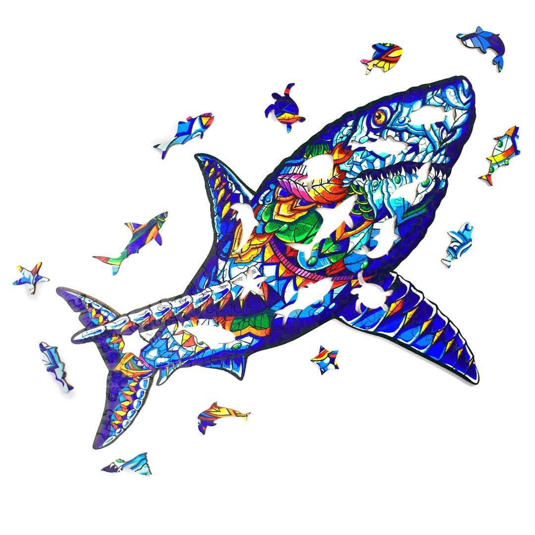 SHAKE SHARK Wooden Jigsaw Puzzle - KAAYEE Puzzle