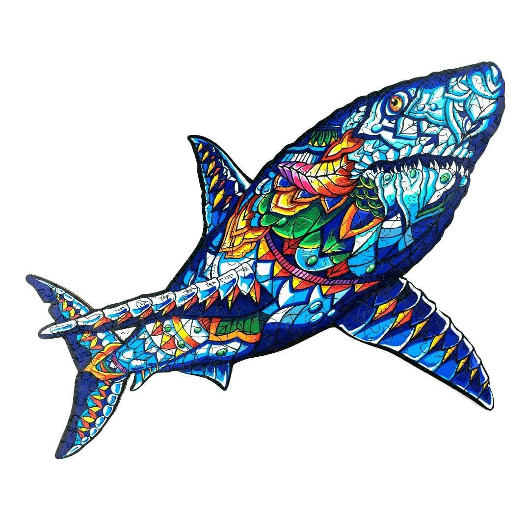 SHAKE SHARK Wooden Jigsaw Puzzle - KAAYEE Puzzle