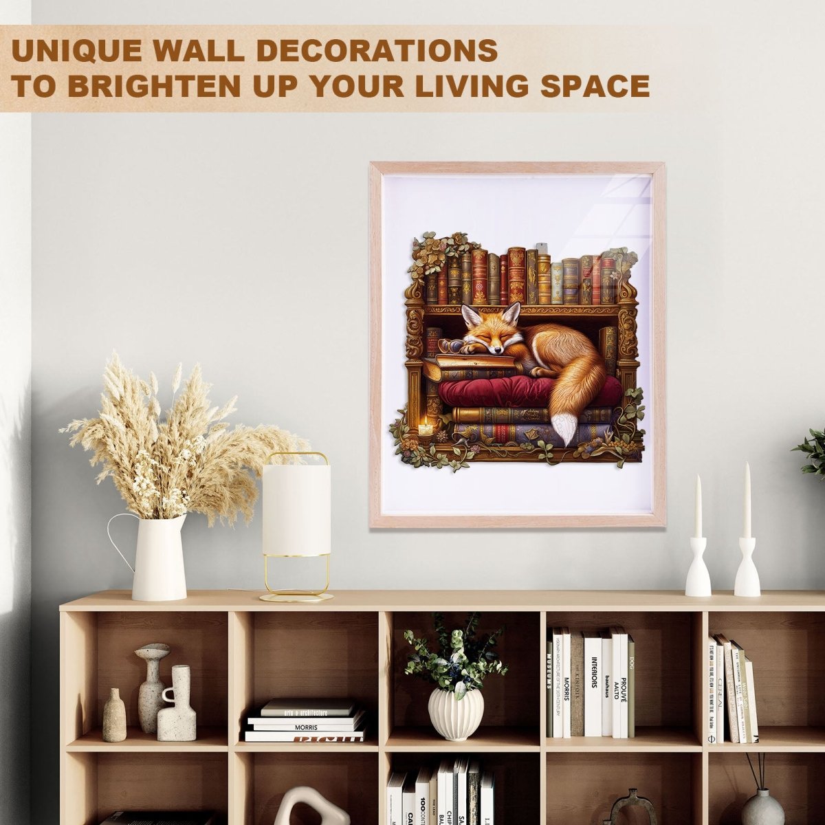 Sleep Library - Fox Wooden Jigsaw Puzzle - KAAYEE Puzzle