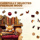 Sleep Library - Fox Wooden Jigsaw Puzzle - KAAYEE Puzzle