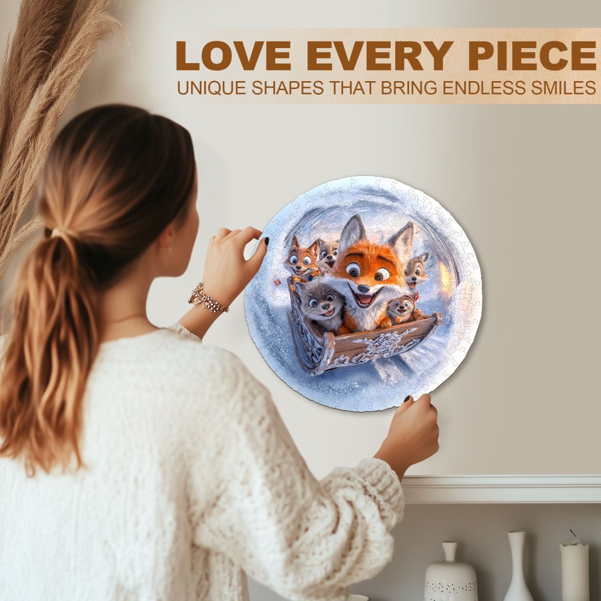 Sleigh fox Wooden Jigsaw Puzzle - KAAYEE Puzzle