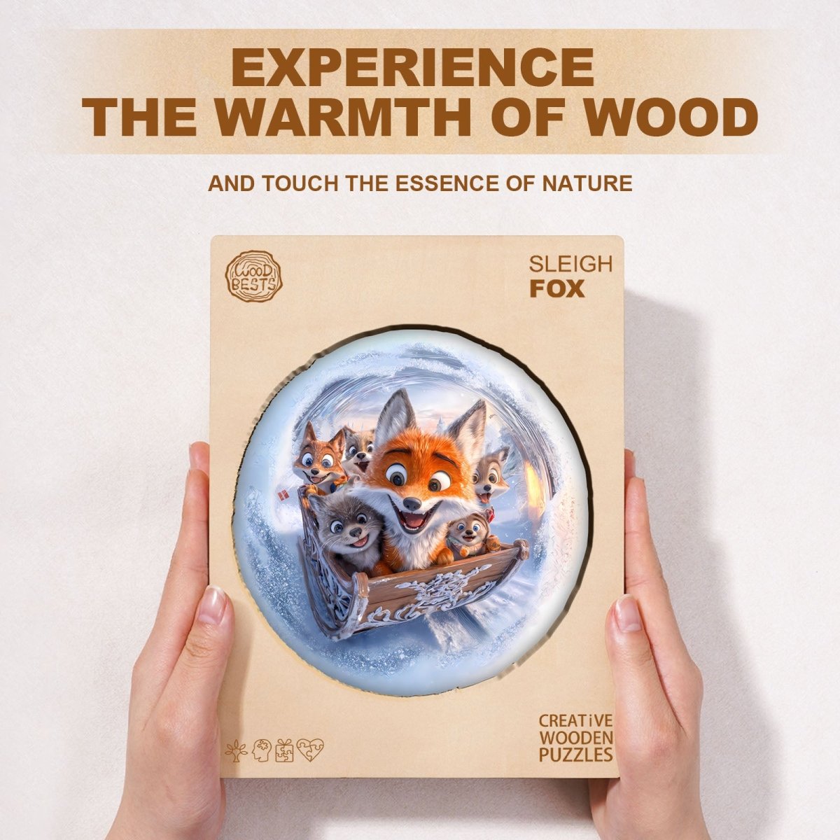 Sleigh fox Wooden Jigsaw Puzzle - KAAYEE Puzzle