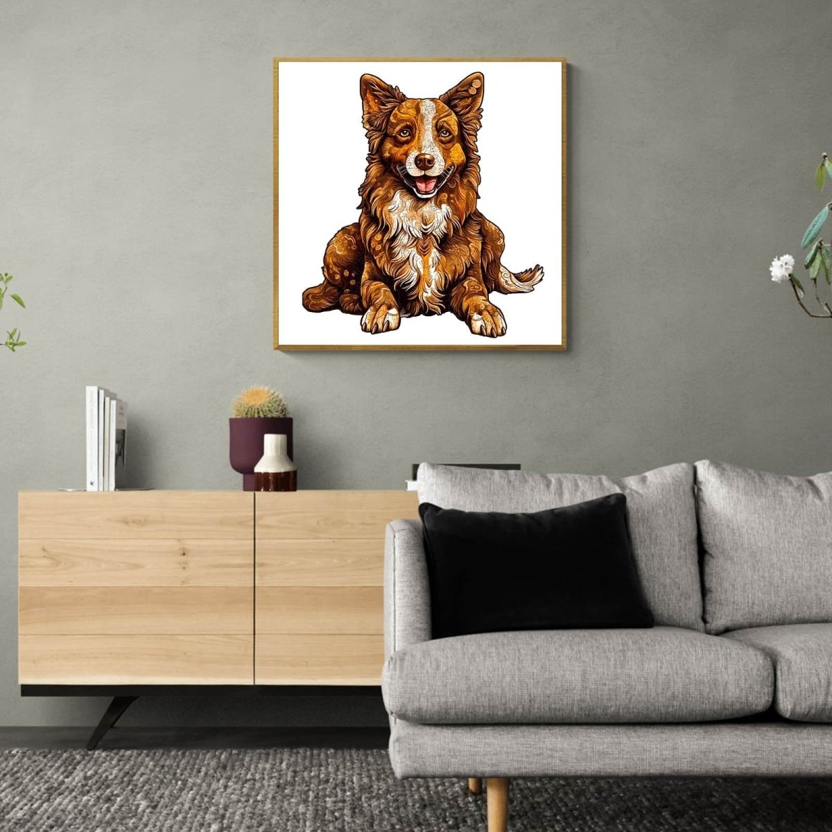 smart border collie Wooden Jigsaw Puzzle - KAAYEE Puzzle