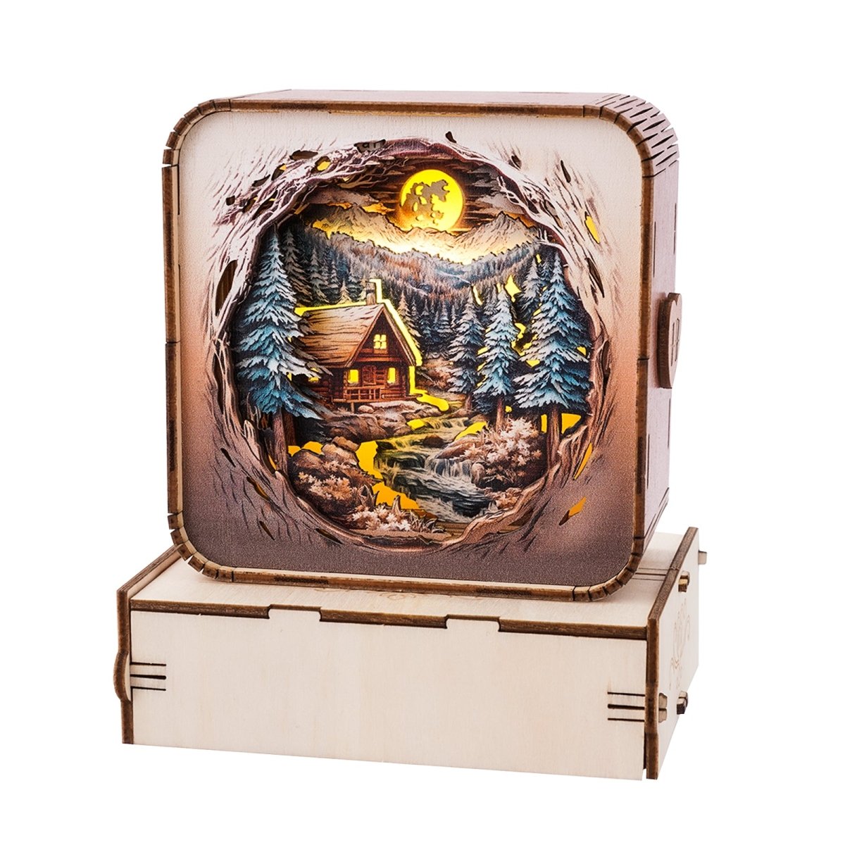 Snow Mountain Cabin Night Light - KAAYEE Puzzle