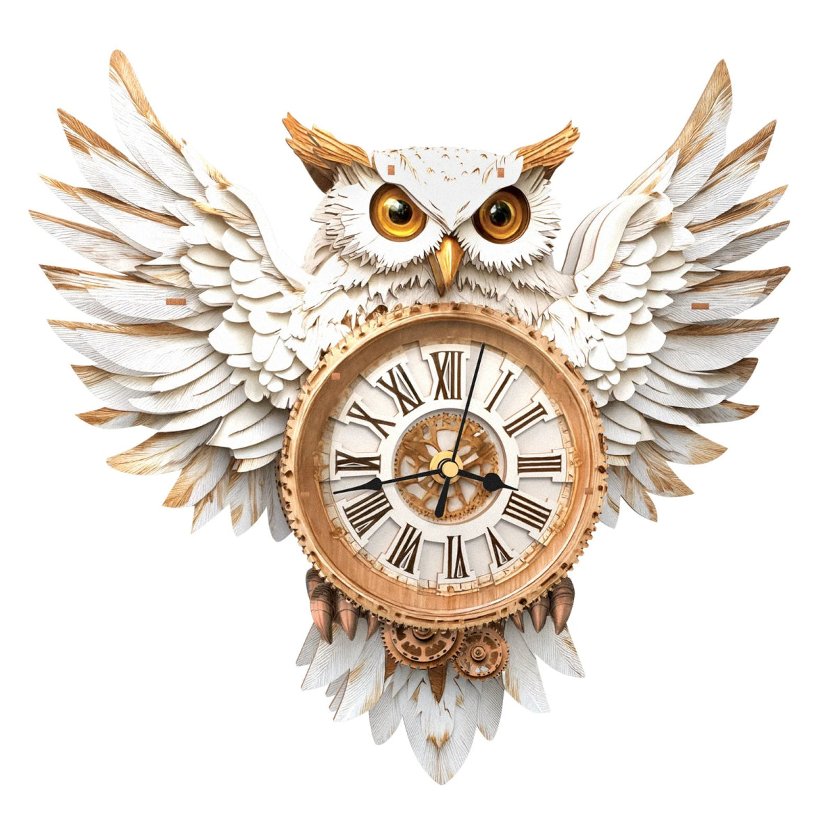 Snowy Owl Wooden Clock Kit - KAAYEE Puzzle